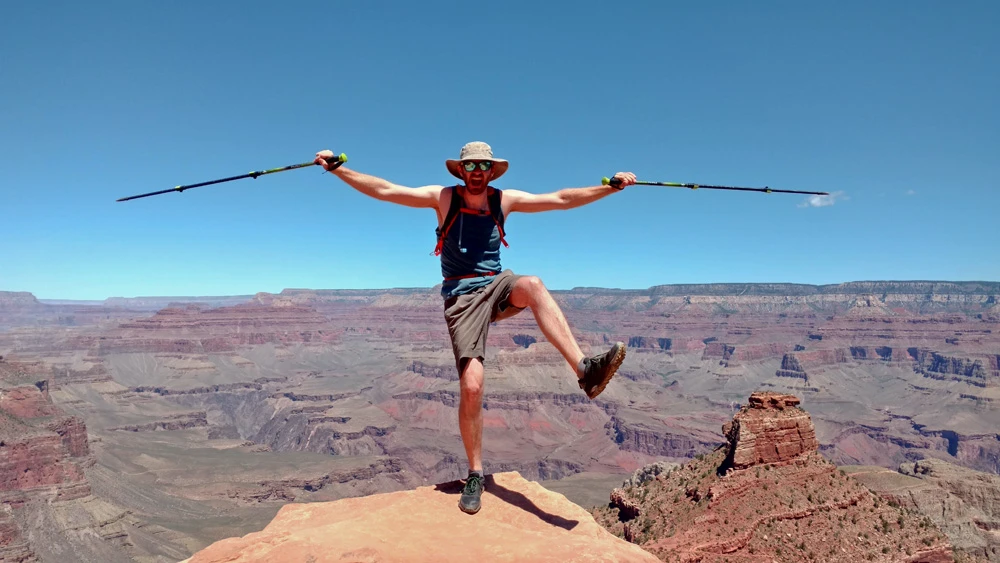 Photographer Tyler W. Green hiking in the Grand Canyon National Park